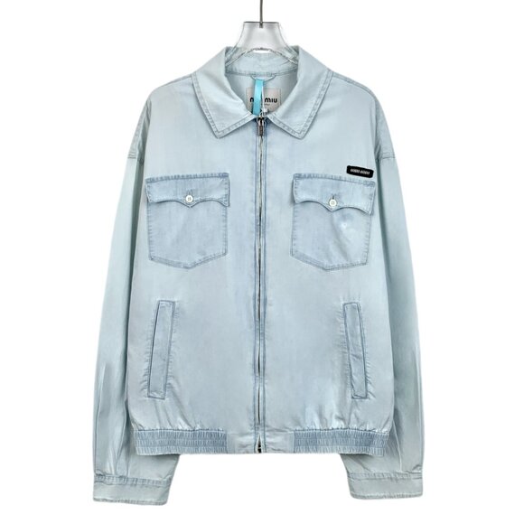 Miu Miu | Jackets & Coats | Miu Miu Light Blue Cotton Denim